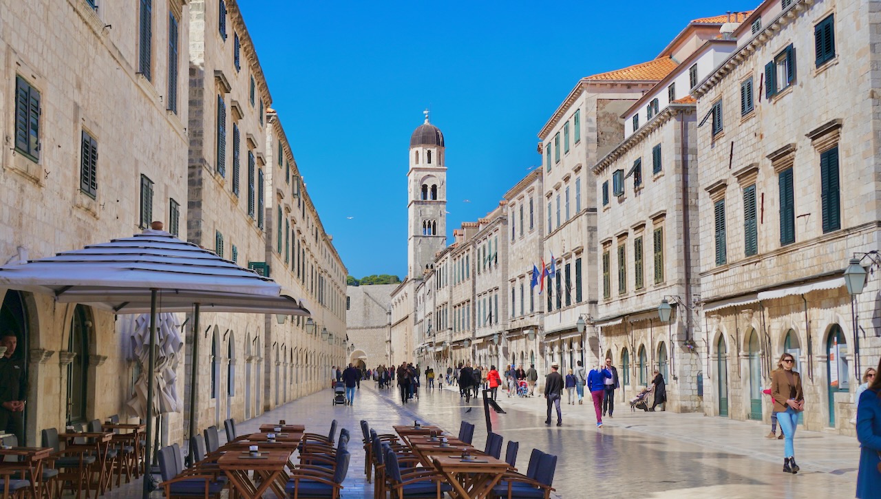 One of the main streets in Dubrovnik’s walled city. 